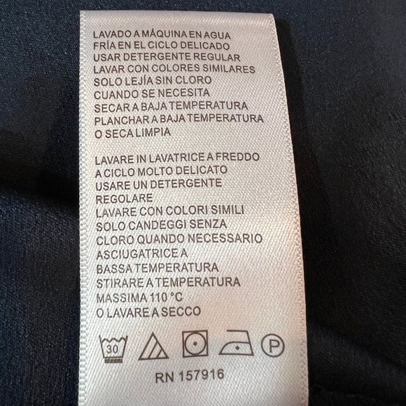 Like new H by HALSTON Navy Blue Satin-Like Sleeveless Shift Dress Size Medium - Picture 7 of 10